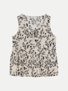 Tom Tailor Denim Blusentop mit Volant 39491-beige black flower print bei Robert Ley
