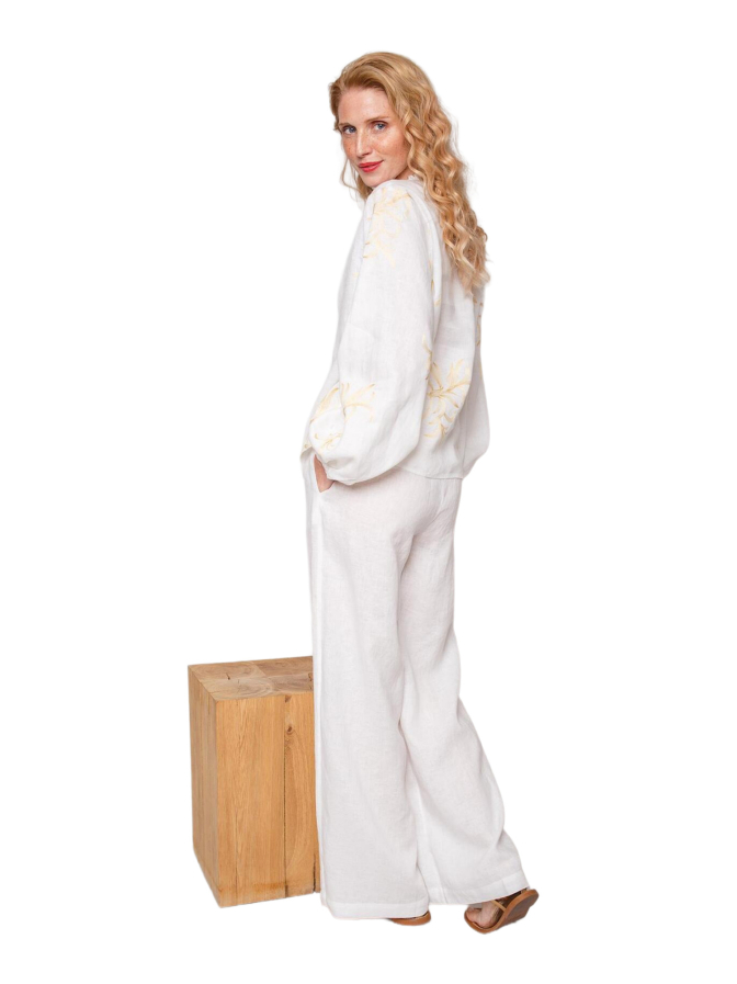 Emily Van Den Bergh Bluse mit Allover Blätterstickerei bei Robert Ley