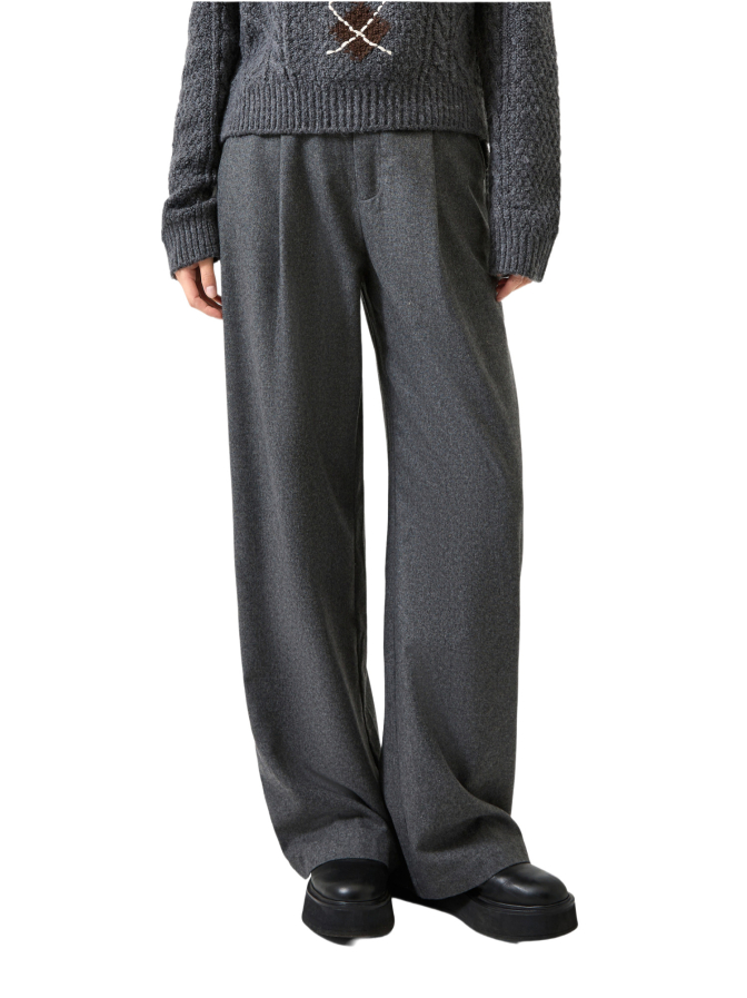 Q/S designed by Wide-Leg Flanellhose aus Woll-Mix bei Robert Ley