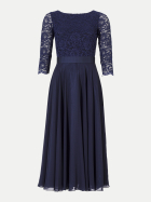 Swing Kleid aus Spitze und Chiffo 300-navy bei Robert Ley