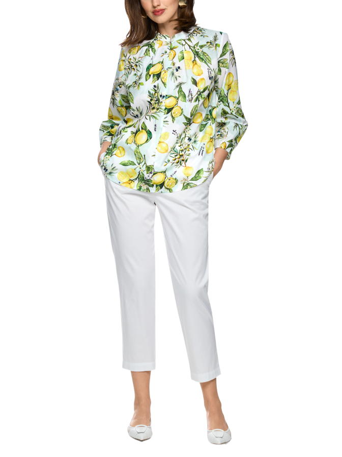 Marc Cain Baumwollbluse mit Zitronen-Print bei Robert Ley
