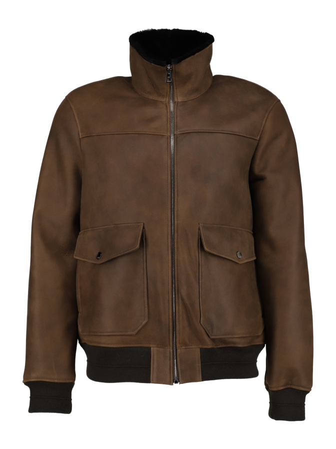 Manzoni 24 Lederblouson mit Lammfell bei Robert Ley