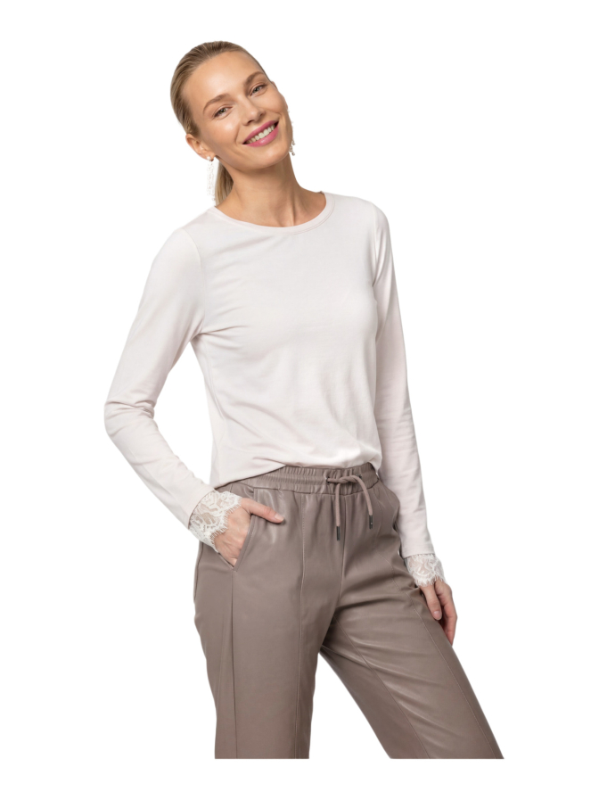 Monari Langarmshirt mit Spitzenborte bei Robert Ley