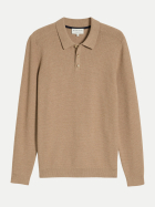 Tom Tailor Casual Langarm Strick-Poloshirt 31089-hazel brown melange bei Robert Ley