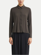 Comma Jersey-Bluse mit Knopfleiste 8940-BROWN bei Robert Ley