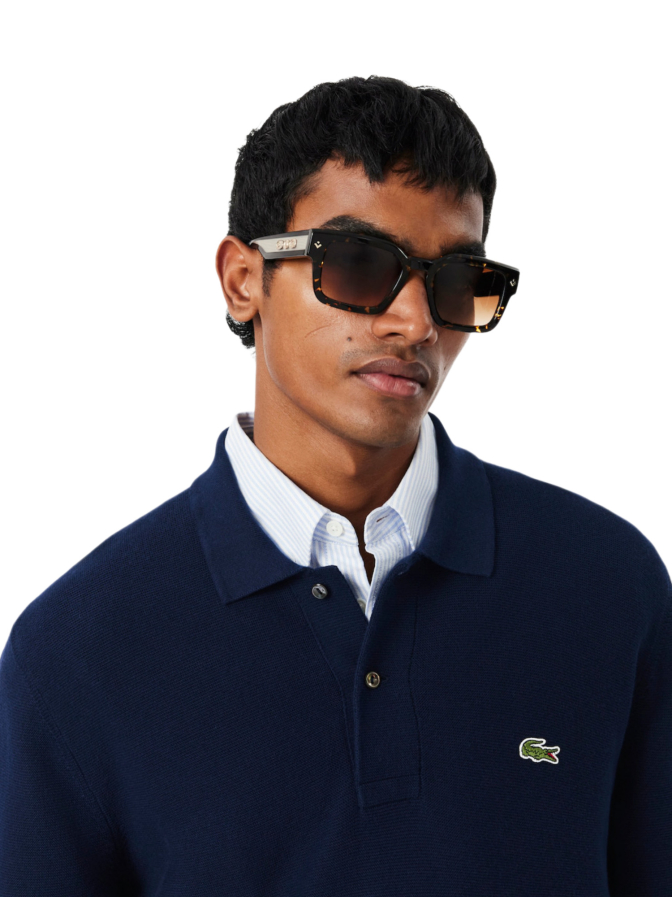 Lacoste Langarm-Polohemd aus Strick bei Robert Ley