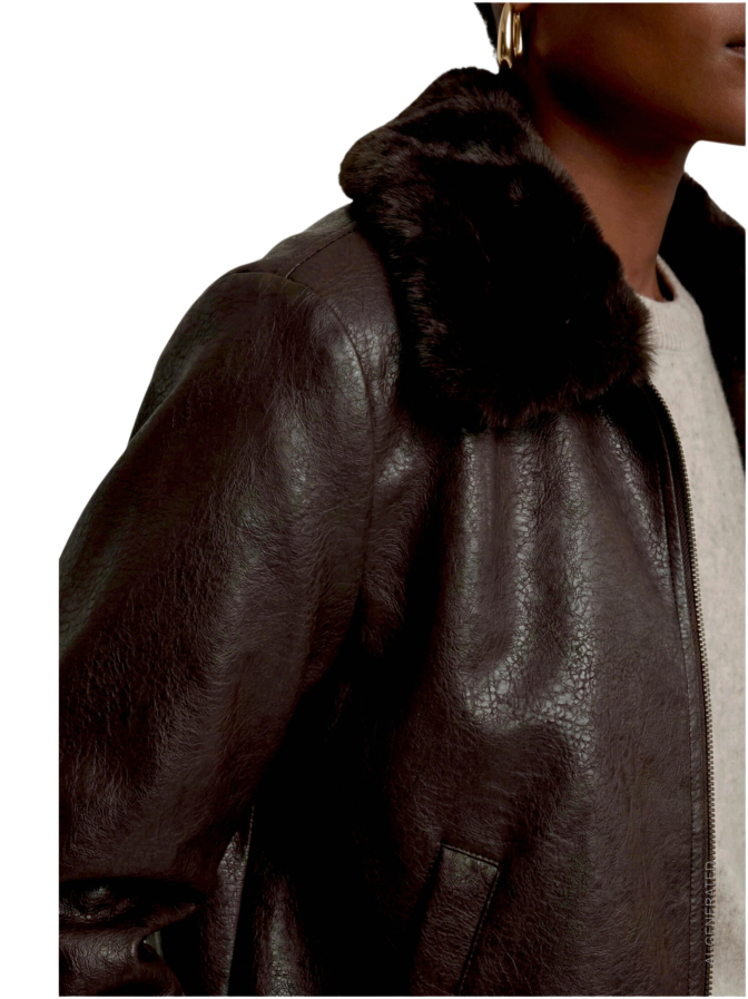 Zero Kunstlederjacke mit Flauschkragen bei Robert Ley