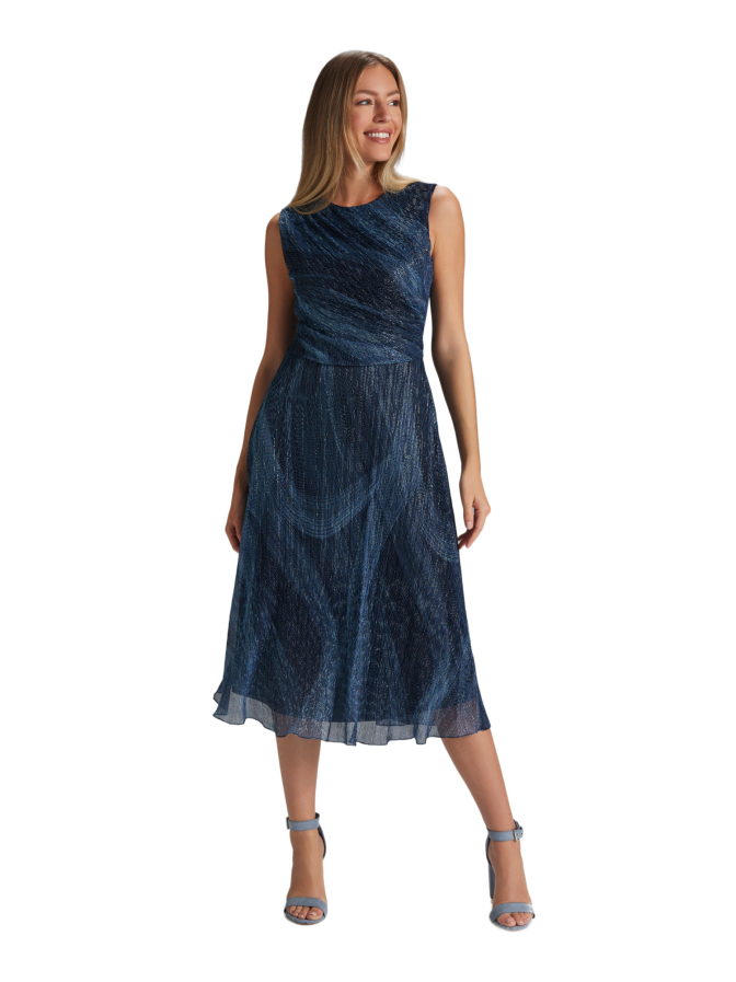 Swing Plissiertes Kleid mit Metallicfäden bei Robert Ley