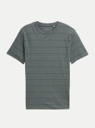 Tom Tailor Denim Basic T-Shirt 38632-washed green grey fine stripe bei Robert Ley