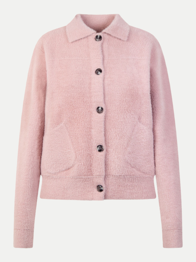 White Label Flauschige Strickjacke im Hemden-Style bei Robert Ley