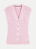 Tommy Hilfiger Strick Weste mit Zopfmuster TOL-PINK bei Robert Ley