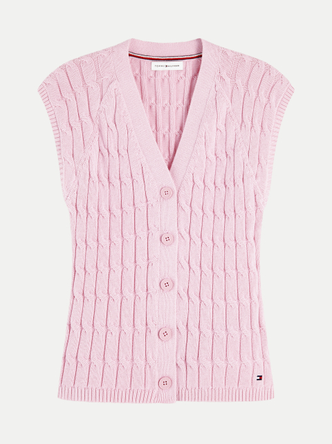 Tommy Hilfiger Strick Weste mit Zopfmuster bei Robert Ley