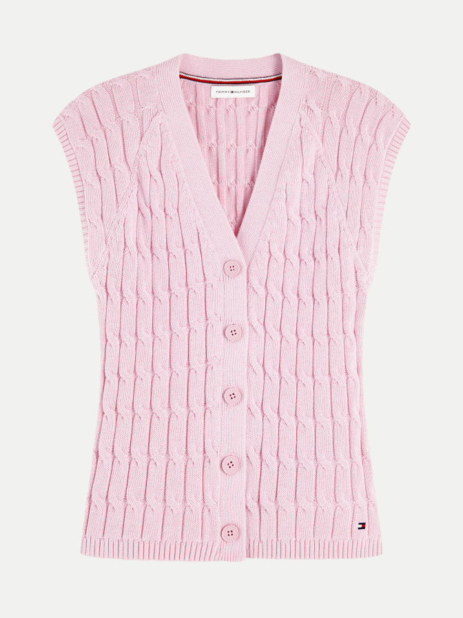Tommy Hilfiger Strick Weste mit Zopfmuster bei Robert Ley