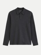 Marc O'Polo Langarm-Poloshirt 0471-Dark Grey Melange bei Robert Ley