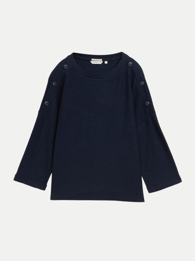 Tom Tailor Casual Langarmshirt mit Knopf-Details bei Robert Ley