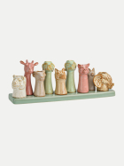 G.WURM >Vase Tierköpfe auf Tablett  30x10x6 grün/beige bei Robert Ley