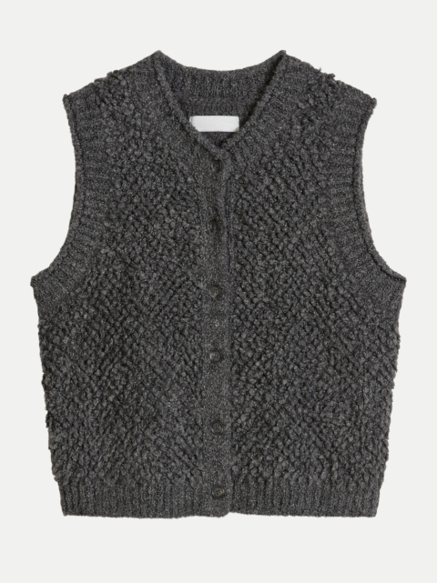 Marc O'Polo DENIM Ärmelloser Bubble-Bouclé-Cardigan Regular aus Baumwolle-Schurwolle-Viskose-Mix bei Robert Ley