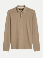 Marc O'Polo Langarm-Poloshirt aus Baumwoll-Leinen-Mix 2124-Charleston Gray bei Robert Ley