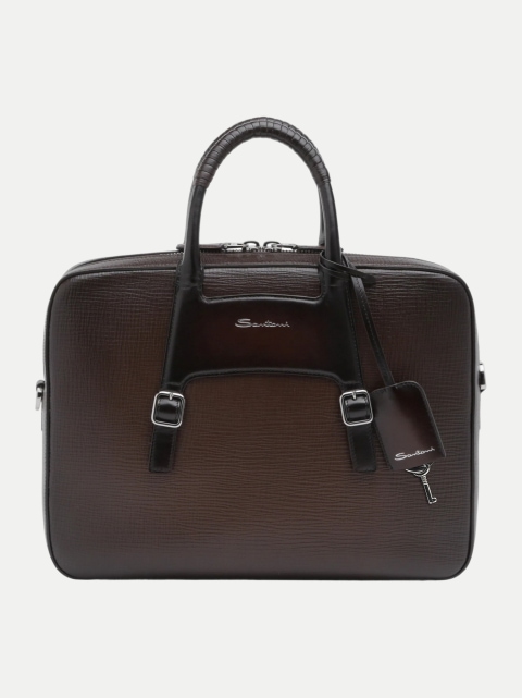 Santoni Aktentasche aus geprägtem Leder bei Robert Ley