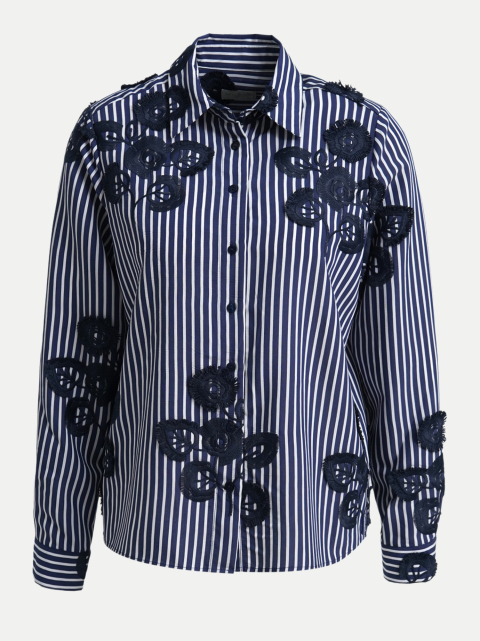 Milano Italy Hemdbluse mit Blumen-Bestickung bei Robert Ley