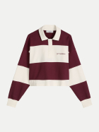 Marc O'Polo DENIM Polo Sweatshirt mit Rugby-Design 7026-Dark Red_Multi_01 bei Robert Ley