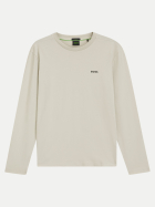 Boss Green Langarmshirt mit Kontrast-Logo 275-Light Beige bei Robert Ley