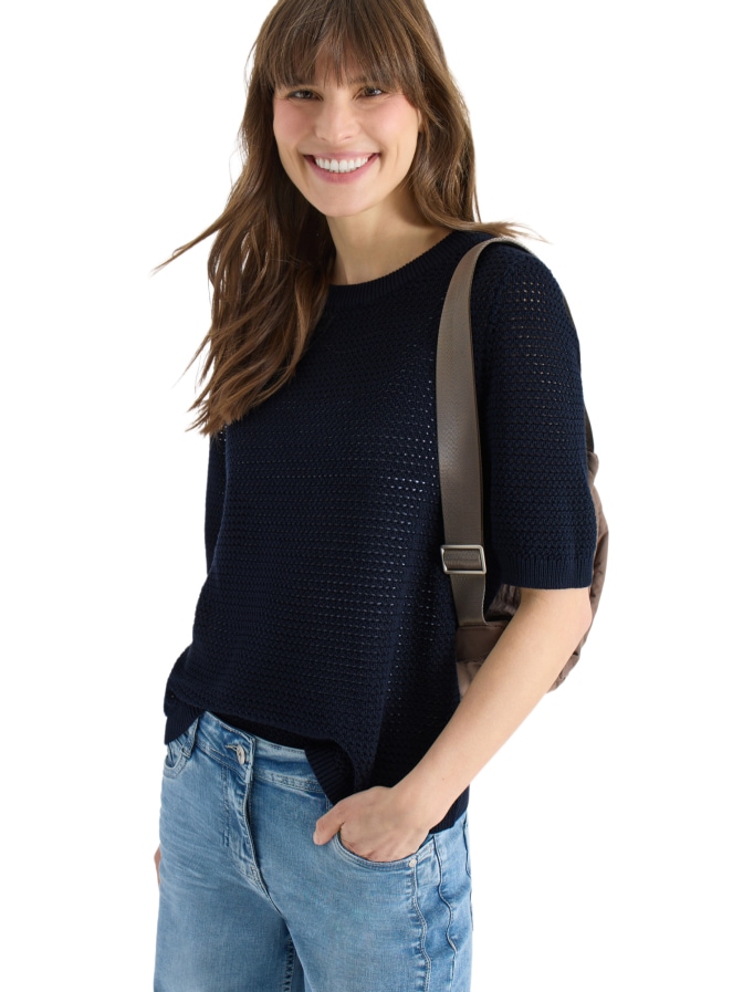 Cecil Strukturierter Kurzarm-Pullover bei Robert Ley