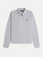 Fred Perry Overshirt in Seersucker Qualität 35b-blue/white bei Robert Ley