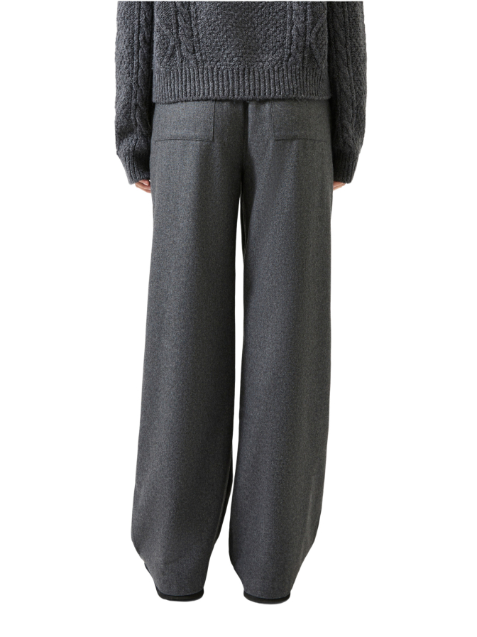 Q/S designed by Wide-Leg Flanellhose aus Woll-Mix bei Robert Ley