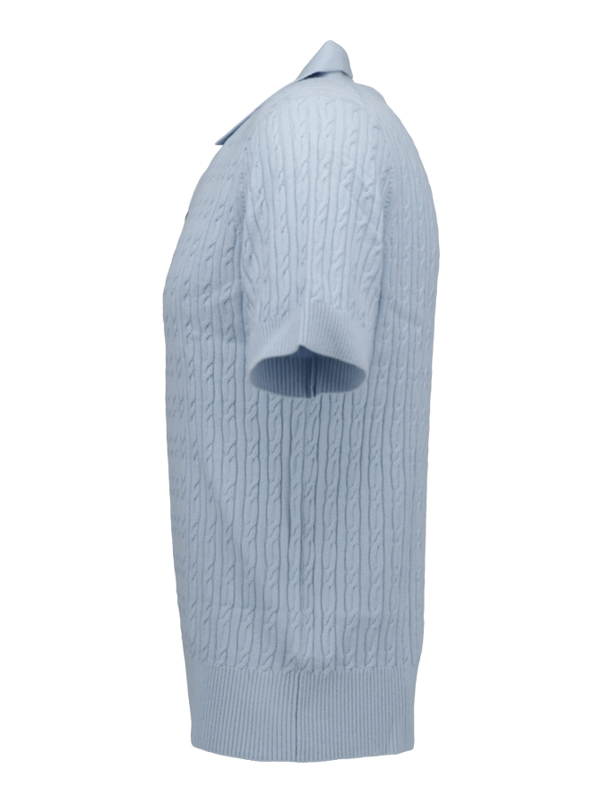 FTC Cashmere Strickpolo mit Zopfmuster bei Robert Ley