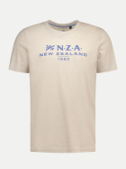 NZA New Zealand Auckland Logo-T-Shirt 1121-FRESH SAND MELANGE bei Robert Ley