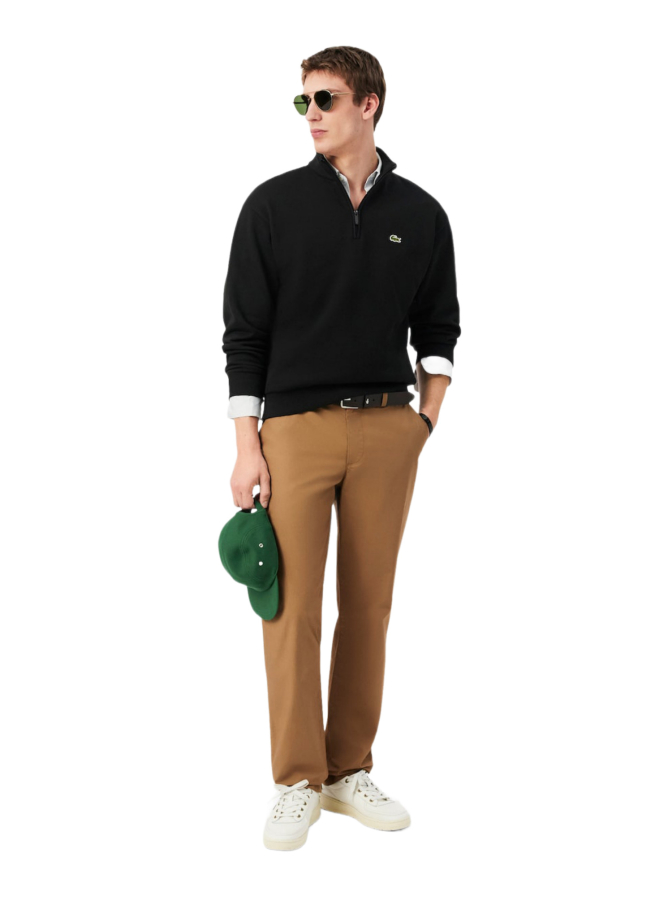Lacoste Sweatshirt aus Fleece mit Troyer Kragen bei Robert Ley