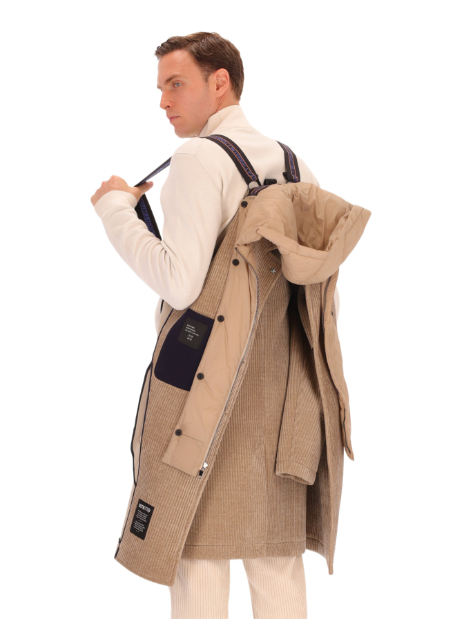 Distretto12 Cordmantel mit Kapuze bei Robert Ley