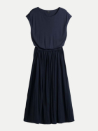 Opus Plissiertes Midikleid mit Jerseytop Wabella 60020-coal blue bei Robert Ley