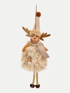 G.WURM WEIHNACHTSHÄNGER ELCH 7x20x3 cm beige Stern-Elch bei Robert Ley