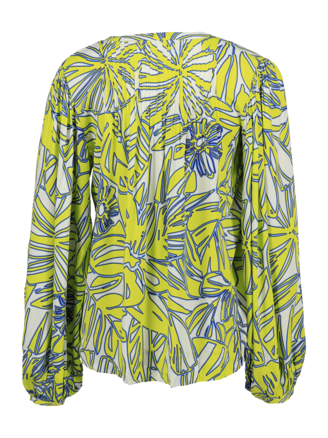 Emily Van Den Bergh Bluse Flower Print Lime bei Robert Ley