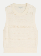 Tom Tailor Denim Strickweste mit Lochmuster 10348-Gardenia White bei Robert Ley