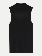 HUGO Gestricktes Top mit transparenter Partie 001-Black bei Robert Ley