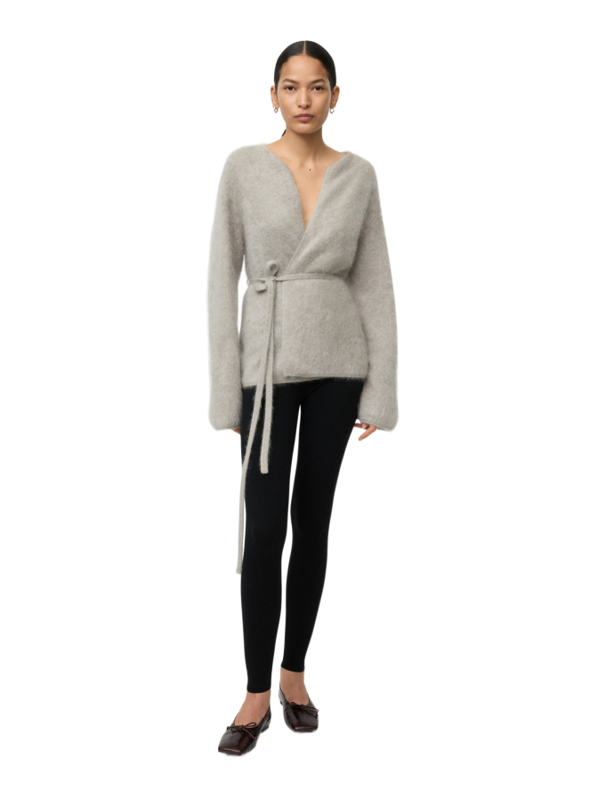 Soft Goat Gebürstete Kaschmir-Strickjacke mit Gürtel bei Robert Ley