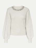 Only Strickpullover ONLELSA 189959002-Pumice Stone/W. WHITE MELANGE bei Robert Ley