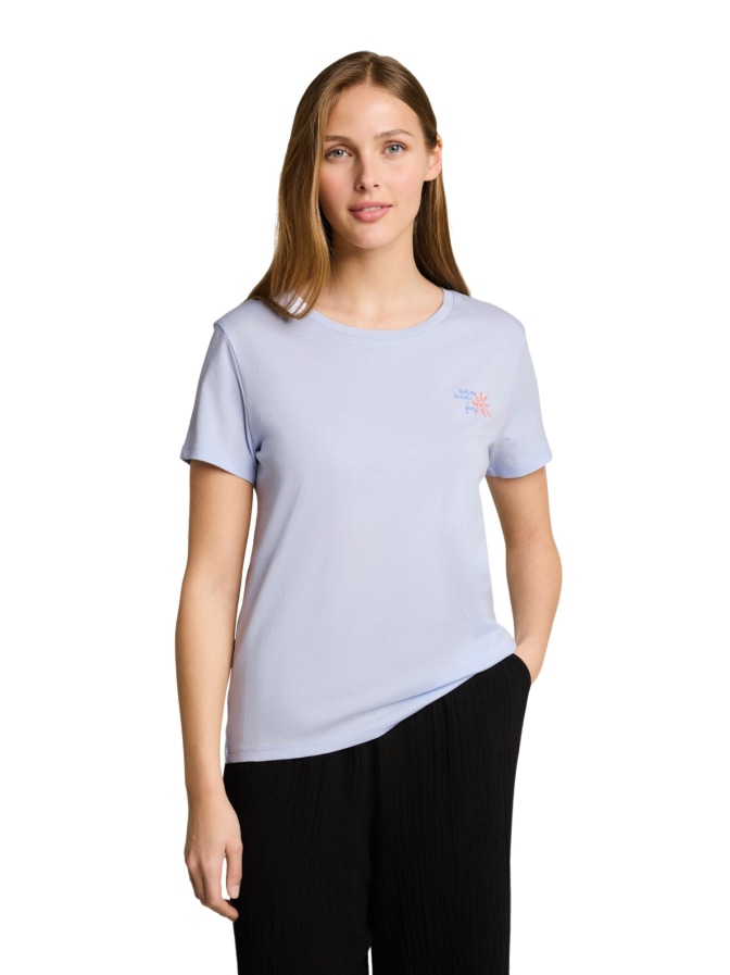 Tom Tailor Denim T-Shirt mit Stickerei auf der Brust bei Robert Ley