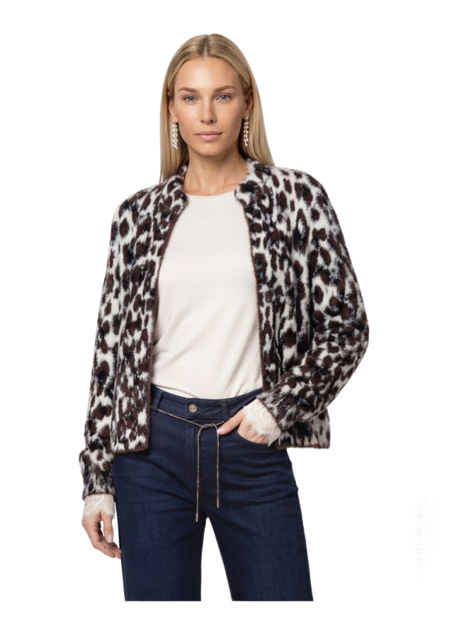 Monari Flauschige Leo-Strickjacke bei Robert Ley