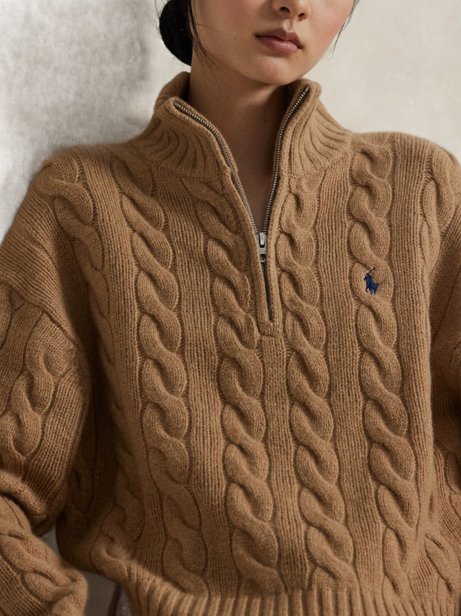 Polo Ralph Lauren Woll-Kaschmir-Pullover mit Zopfmuster bei Robert Ley