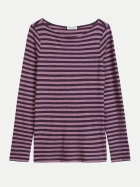 Marc O'Polo Langarmshirt mit Streifenmuster 6065-Dark Purple_Multi_03 bei Robert Ley