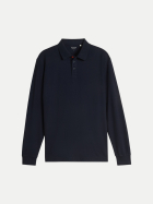 Tom Tailor Casual Langarm Poloshirt in Waffel-Optik 10668-sky captain blue bei Robert Ley