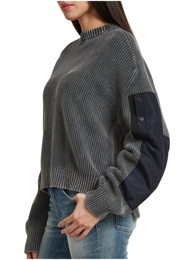 G-STAR RAW Grobstrickpullover mit Ärmel-Patches bei Robert Ley