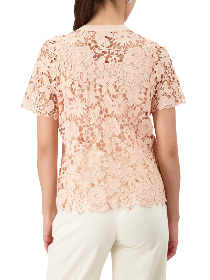 Monari Strickjacke aus zarter Spitze mit floralen Muster bei Robert Ley