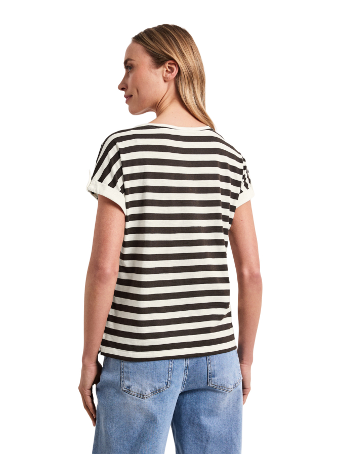 Street One Basic T-Shirt mit Streifenmuster bei Robert Ley