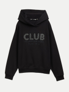 Tom Tailor Denim Oversized Hoodie mit Glitzer-Applikation 14482-deep black bei Robert Ley