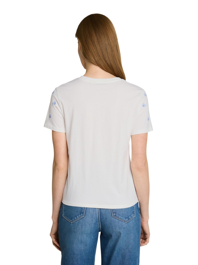Tom Tailor Denim Besticktes T-Shirt mit Knotendetail bei Robert Ley